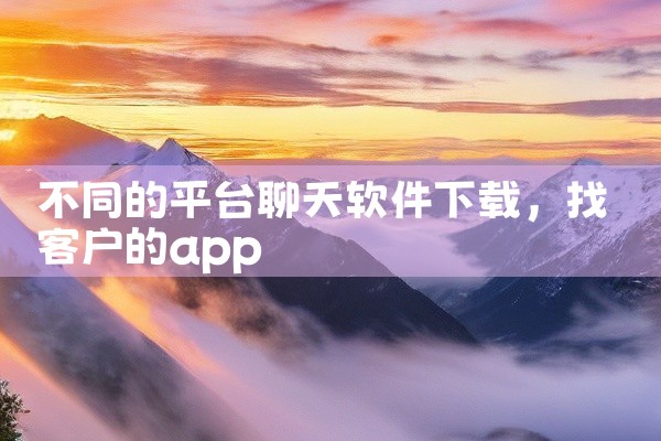 不同的平台聊天软件下载