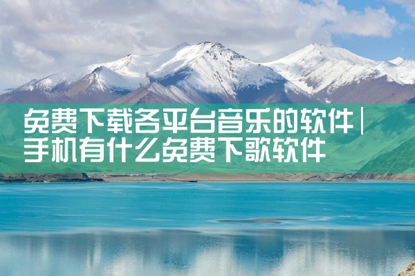 免费下载各平台音乐的软件