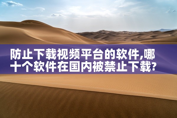 防止下载视频平台的软件